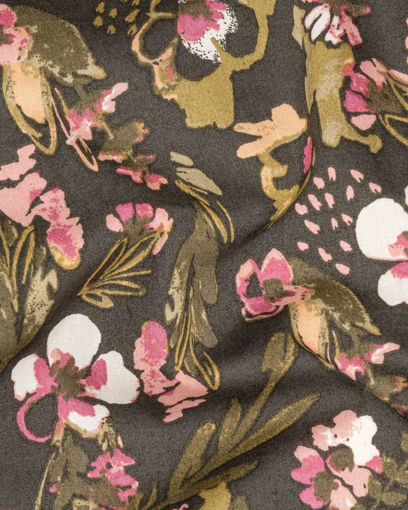 Space Shuttle Floral Printed Premium Cotton Shirt 2
