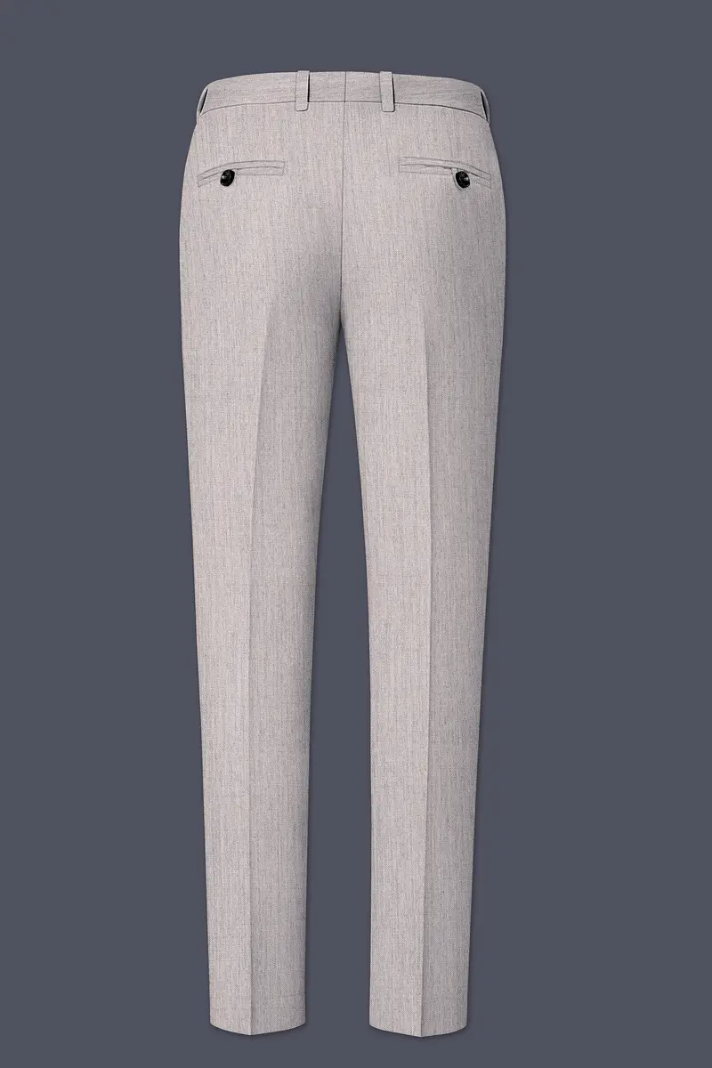 Spanish Gray Textured Wool Blend Pant 4