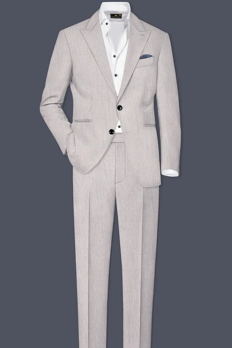 Spanish Gray Textured Wool Blend Pant 7