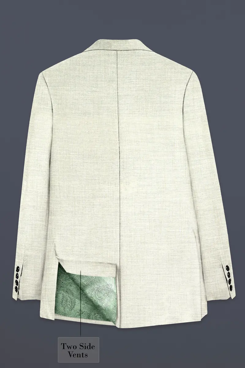 Spanish Gray Textured Wool Blend Single Breasted Blazer 8