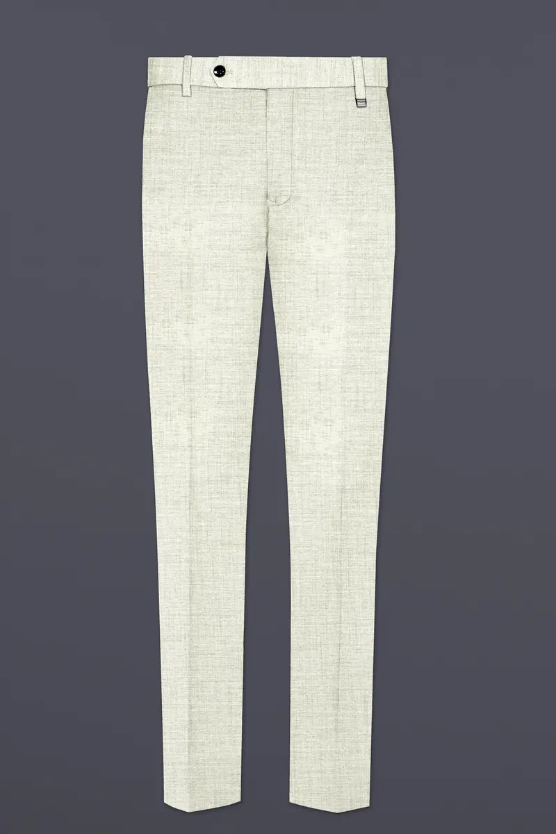 Spanish Gray Textured Wool Blend Single Breasted Suit 12