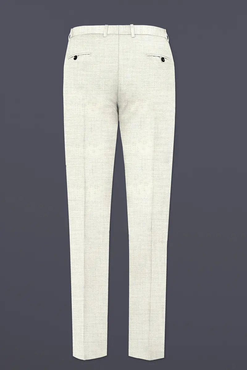 Spanish Gray Textured Wool Blend Single Breasted Suit 13