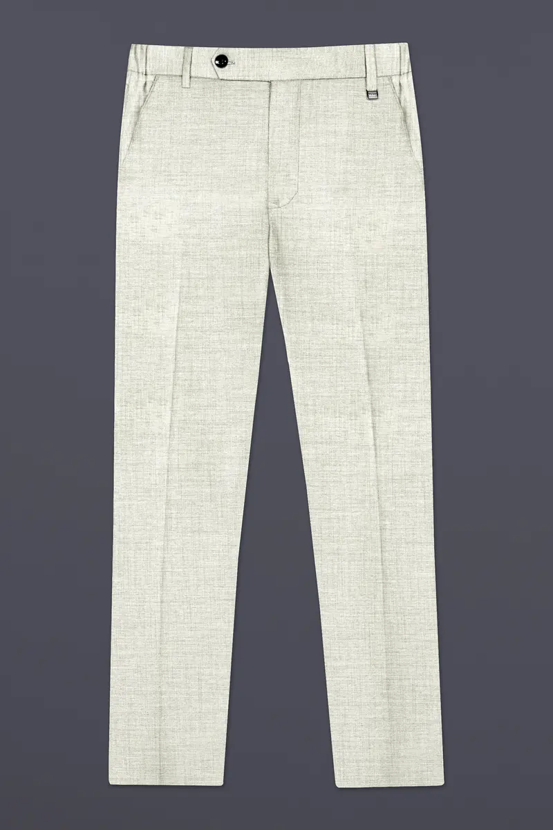 Spanish Gray Textured Wool Blend Single Breasted Suit 15