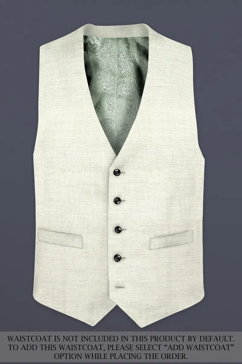 Spanish Gray Textured Wool Blend Single Breasted Suit 16