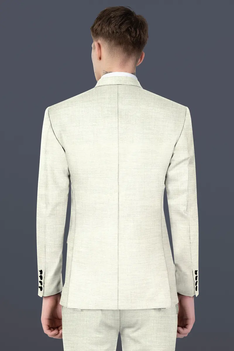 Spanish Gray Textured Wool Blend Single Breasted Suit 19