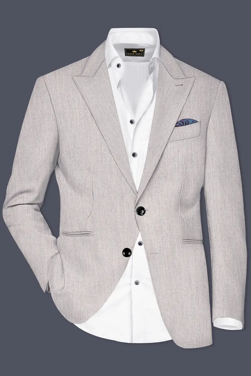 Spanish Gray Textured Wool Blend Suit 10