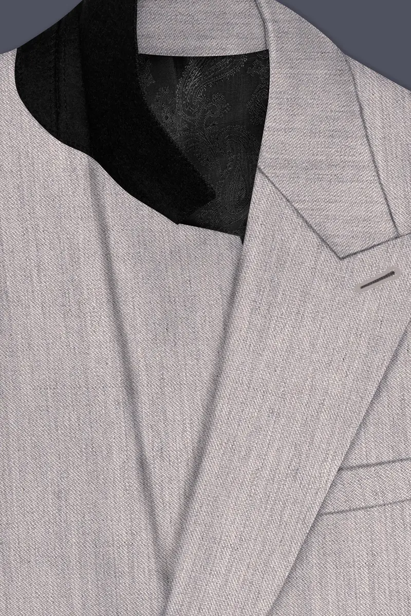 Spanish Gray Textured Wool Blend Suit 5
