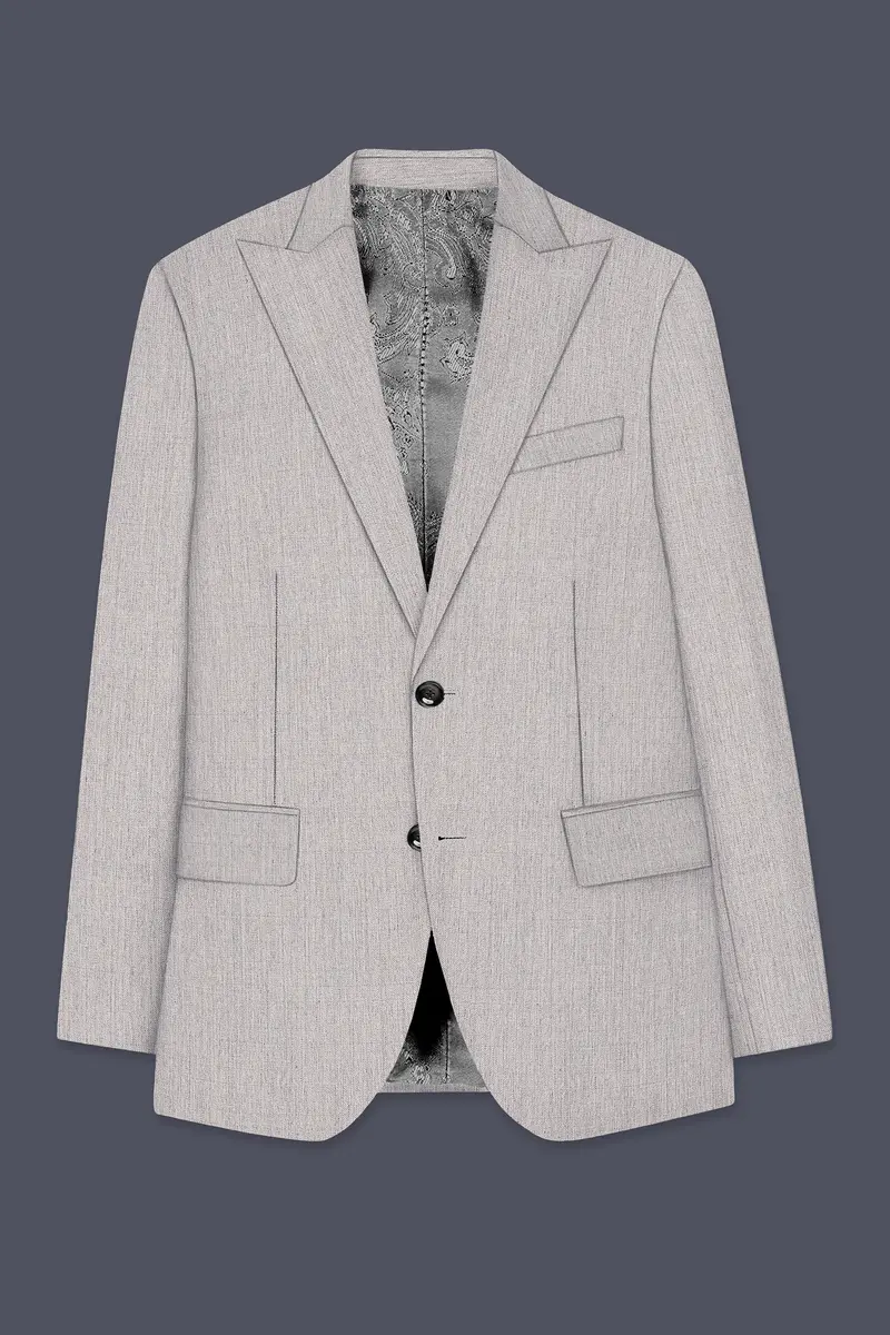 Spanish Gray Textured Wool Blend Suit 8
