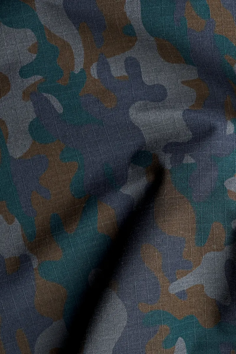 Spectra Green With Kabul Brown Camouflage Printed Royal Oxford Shirt 2