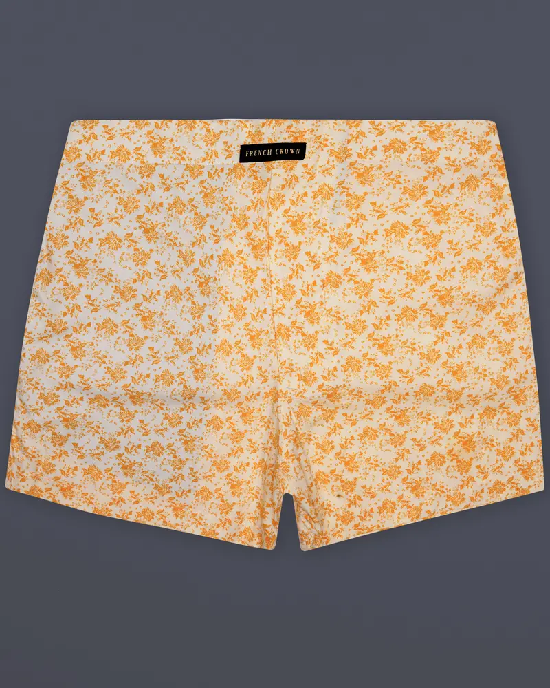 Spiced Citrus-Carrot Orange Printed Poplin Premium Cotton Boxer 1
