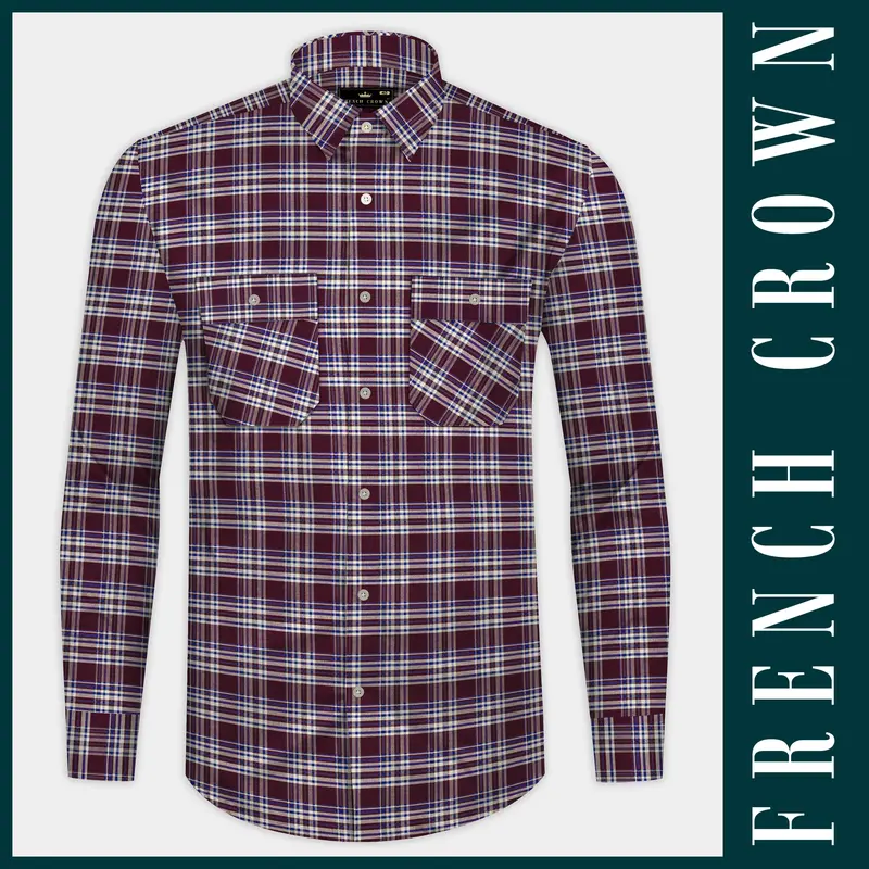 Spiced Plaid-Tamarind Maroon Oxford Premium Cotton Designer Shirt 10