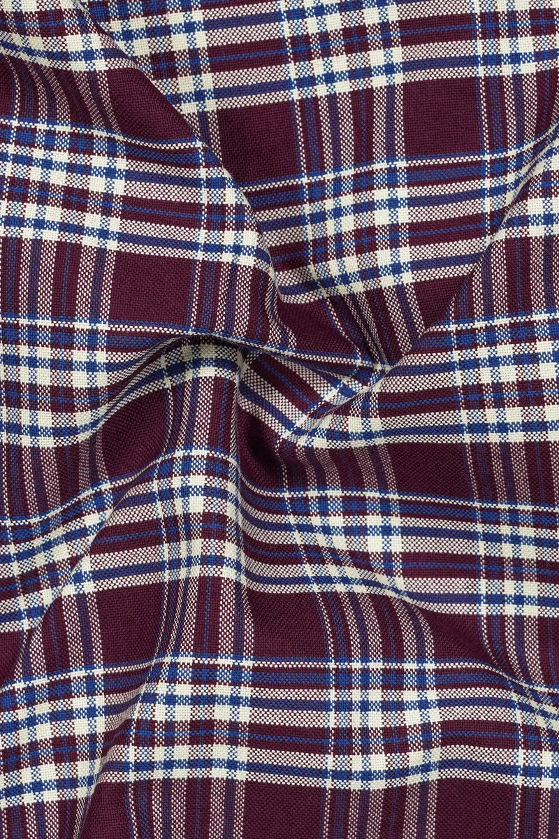 Spiced Plaid-Tamarind Maroon Oxford Premium Cotton Designer Shirt 3