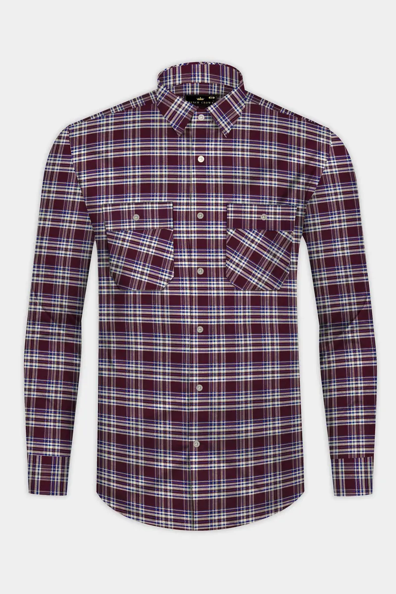Spiced Plaid-Tamarind Maroon Oxford Premium Cotton Designer Shirt 5