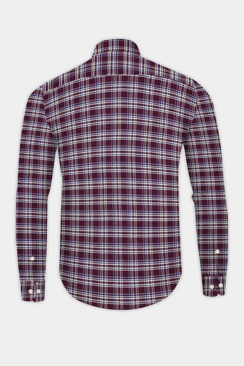 Spiced Plaid-Tamarind Maroon Oxford Premium Cotton Designer Shirt 6