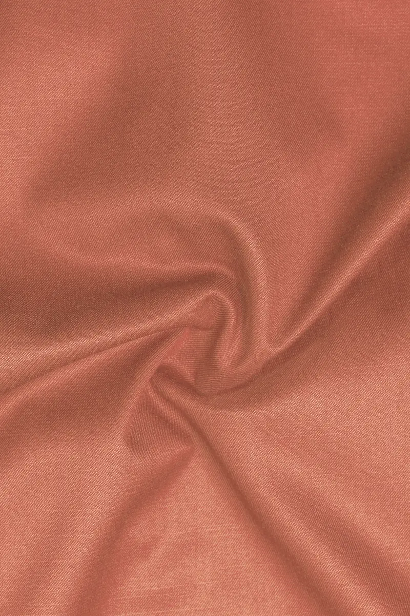 Spiced Sunset-Salmon Orange Solid Wool Rich Bandhgala Slight Stretch Suit 3