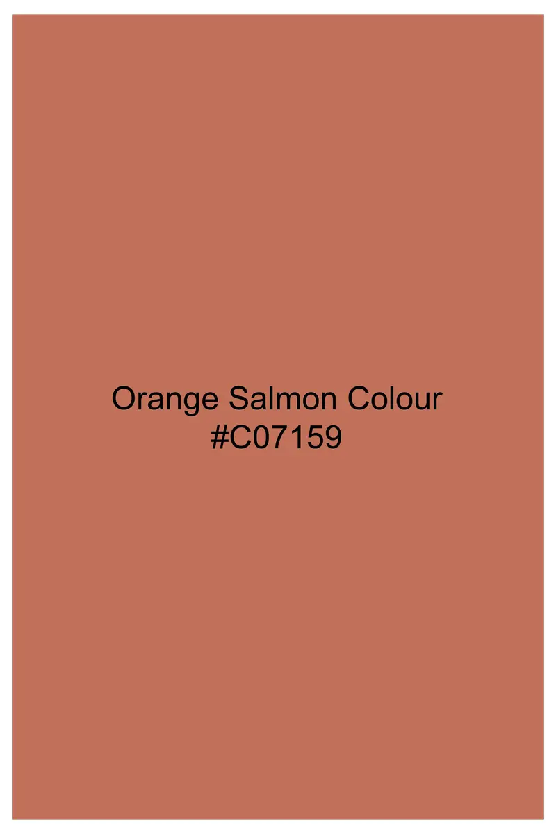 Spiced Sunset-Salmon Orange Solid Wool Rich Double Breasted Slight Stretch Suit 18