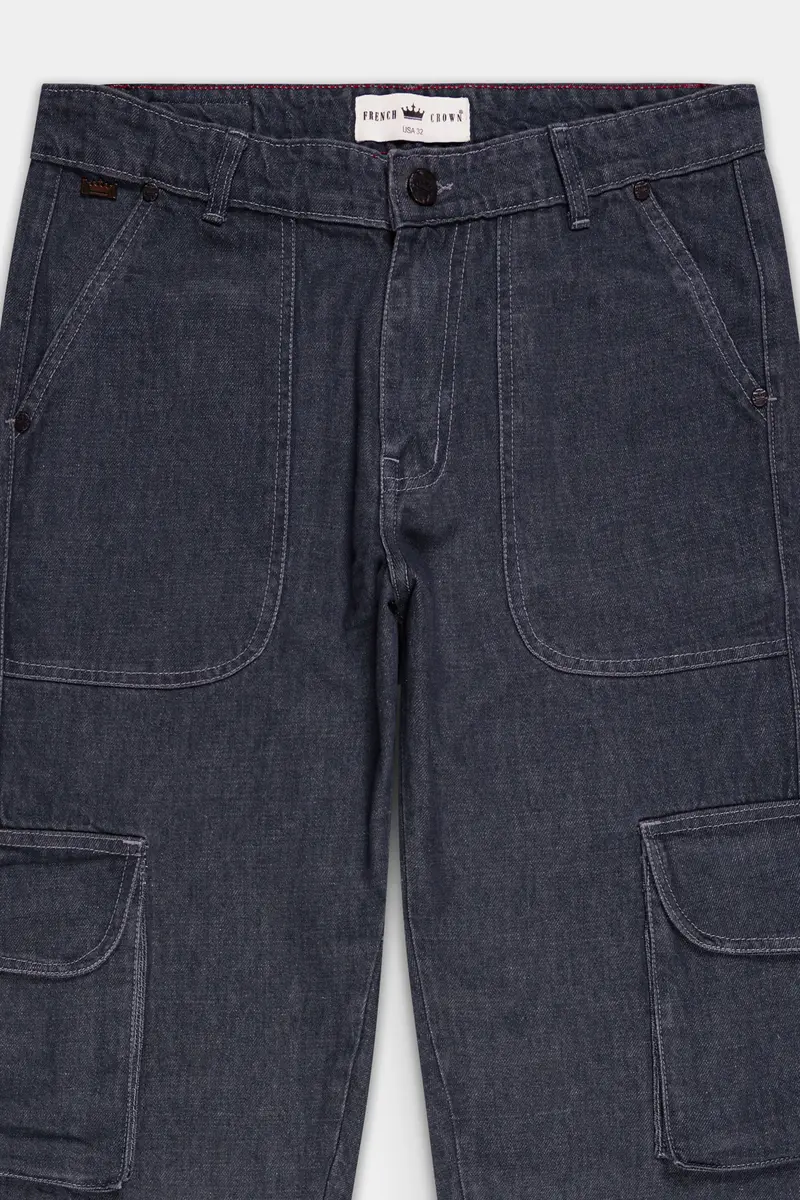 Spicy Gray Rinse Wash Cargo Denim 4