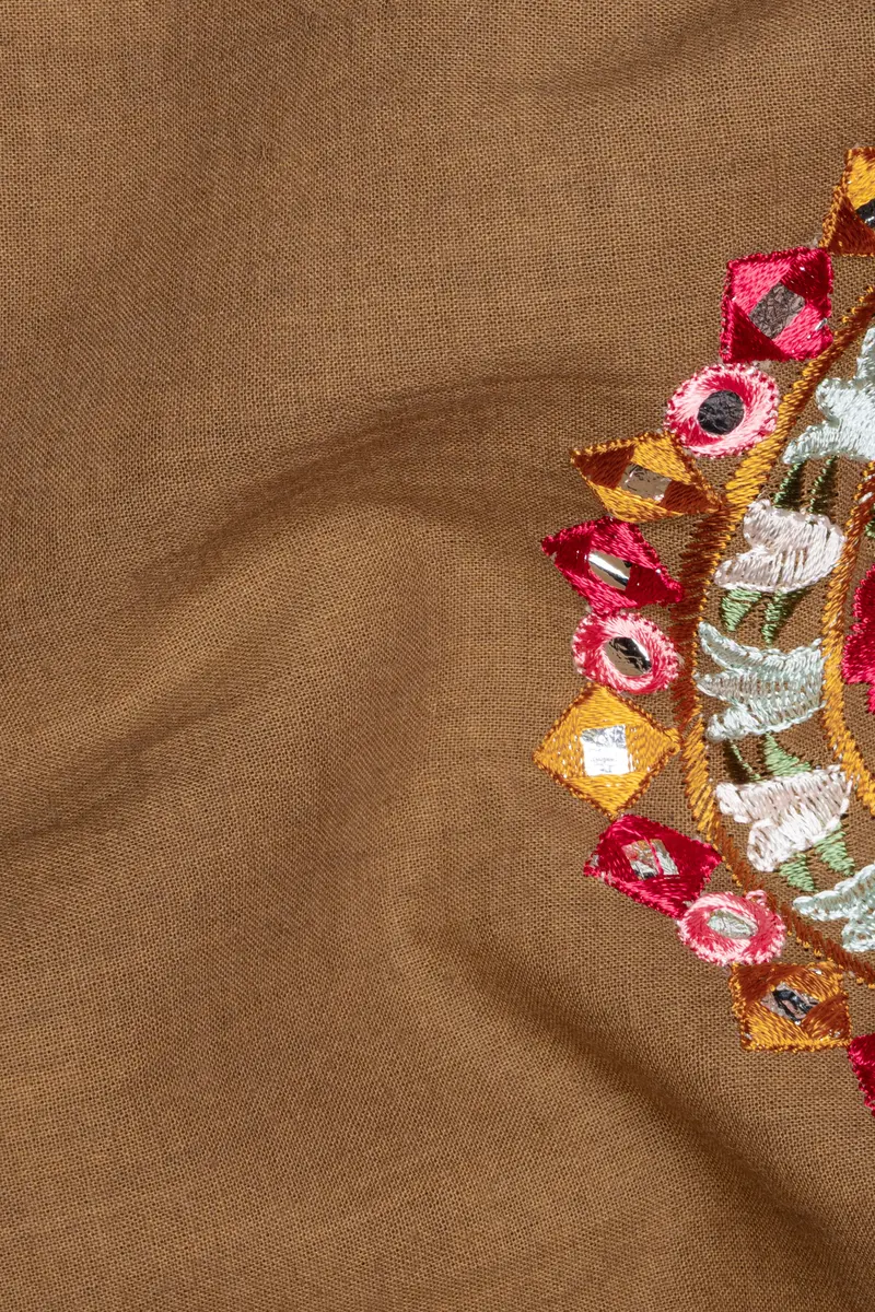 Spicy Mix Brown With Shisha Work Embroidered Bandhgala Jodhpuri 3