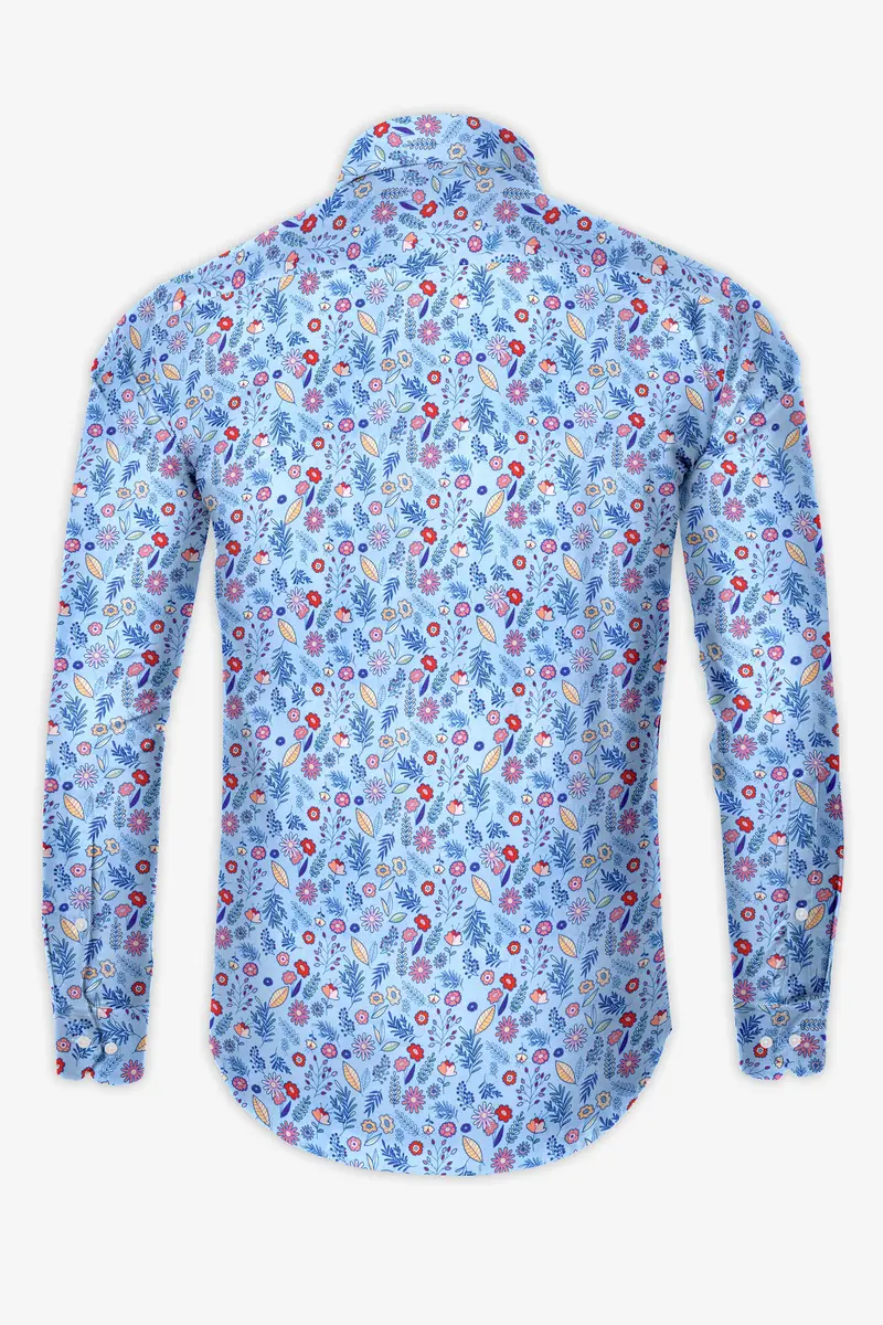 Spindle Blue Multicolor Soimoi Japan Crepe Patterned Super Soft Premium Cotton Shirt 5