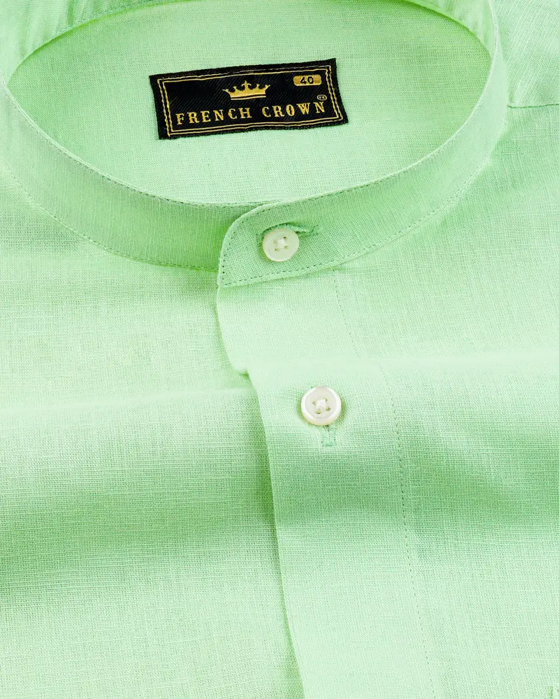 Sprout Green Luxurious Linen Shirt 1