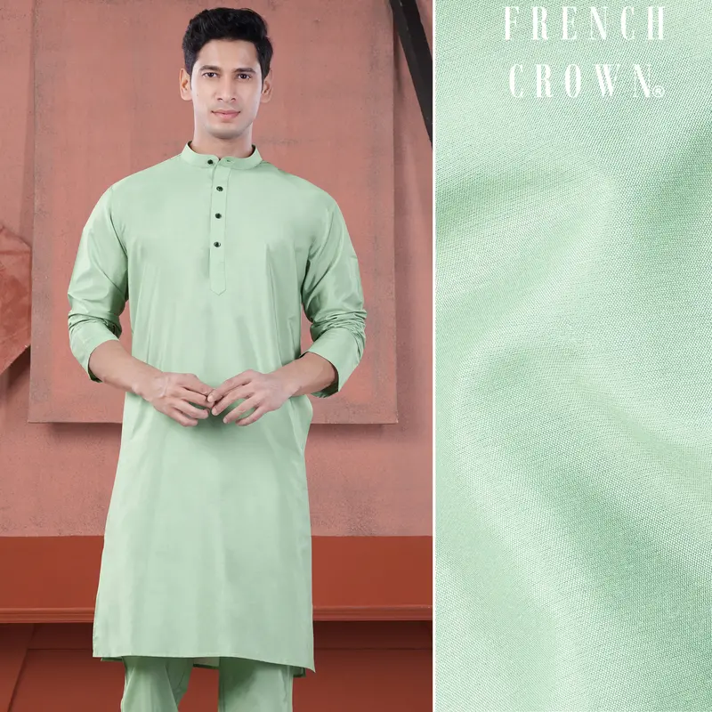 Sprout Green Subtle Sheen Viscose Kurta 1