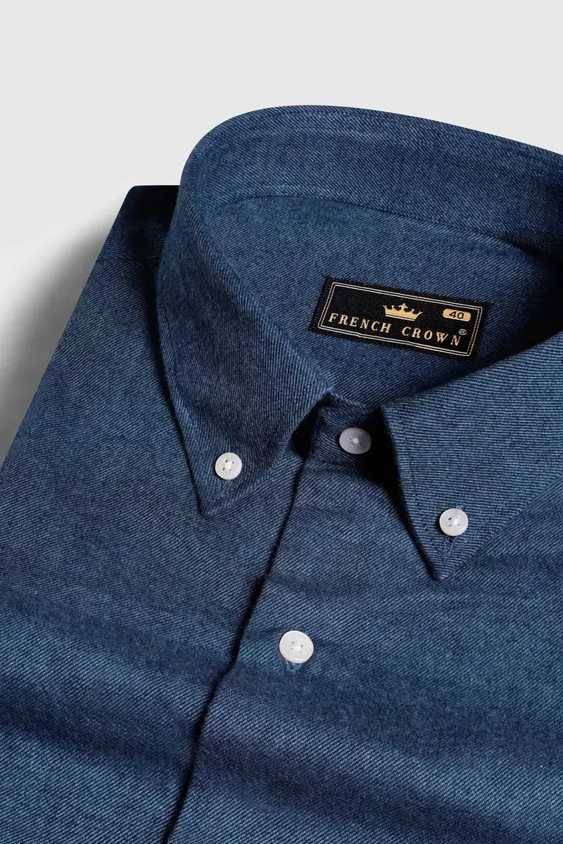 Spruce Blue Flannel Button Down Shirt 1