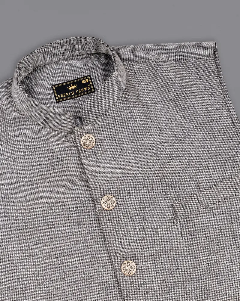 Spun Parl Gray Textured Nehru Jacket 4