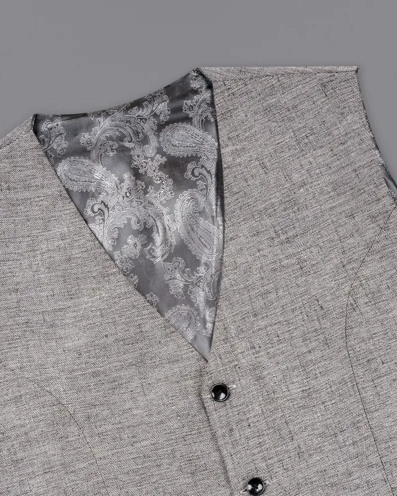Spun Parl Gray Textured Waistcoat 4