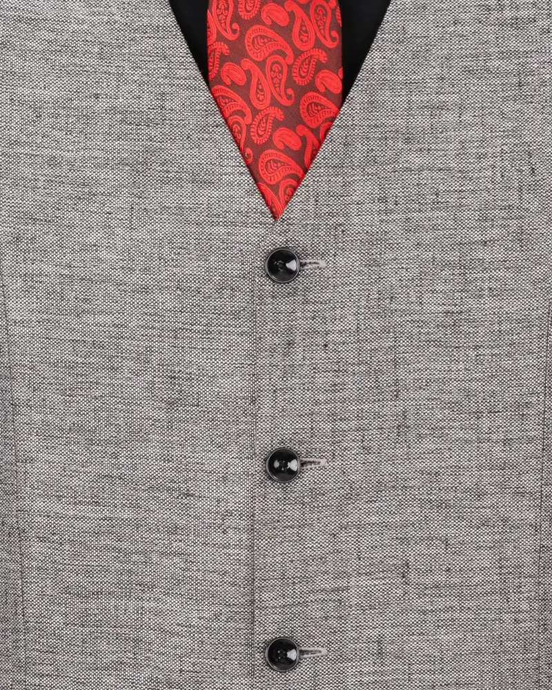 Spun Parl Gray Textured Waistcoat 5