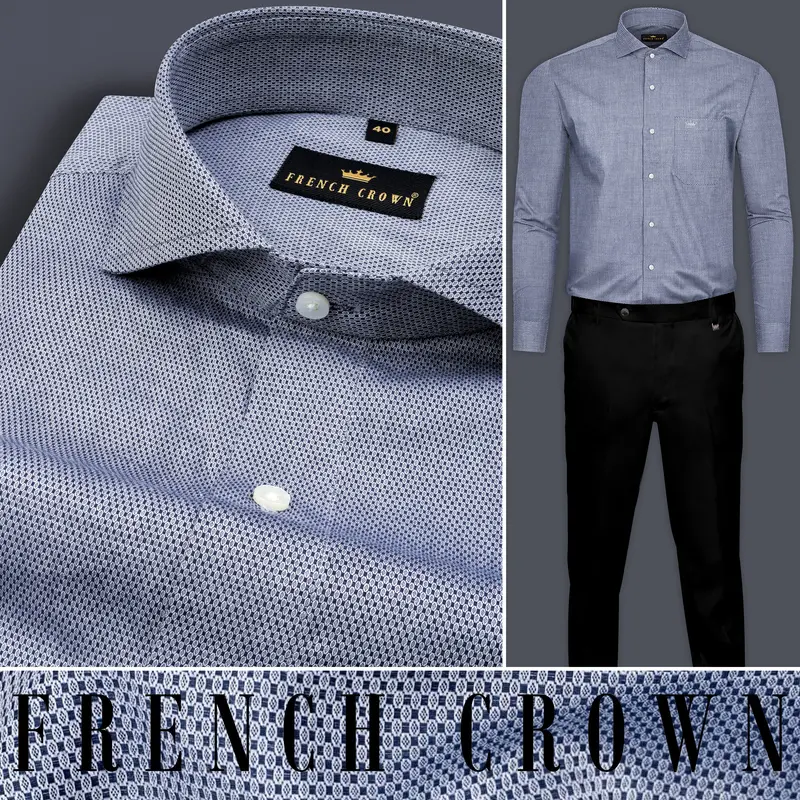 Spun Pearl Dobby Textured Premium Giza Cotton Shirt 10