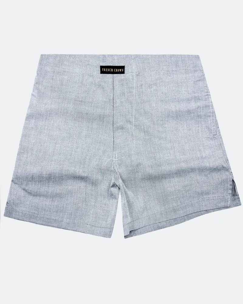 Spun Pearl Gray Dobby Textured Premium Giza Cotton Boxer 1