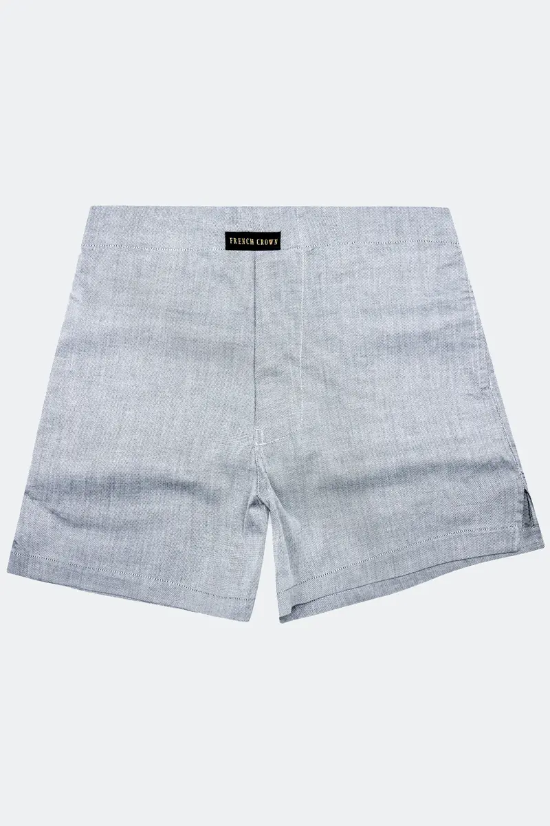 Spun Pearl Gray Dobby Textured Premium Giza Cotton Boxer 2