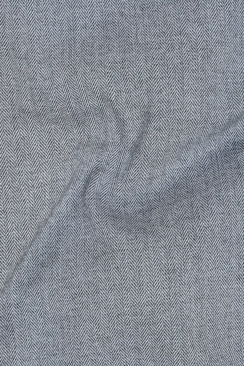 Spun Pearl Grey Herringbone Premium Cotton Waistcoat 3