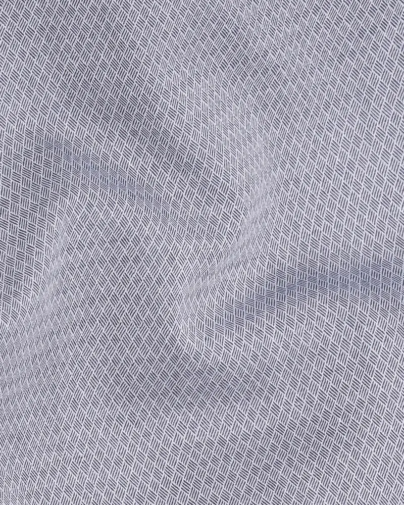 Spun Pearl Silver Dobby Textured Premium Giza Cotton Shirt 2
