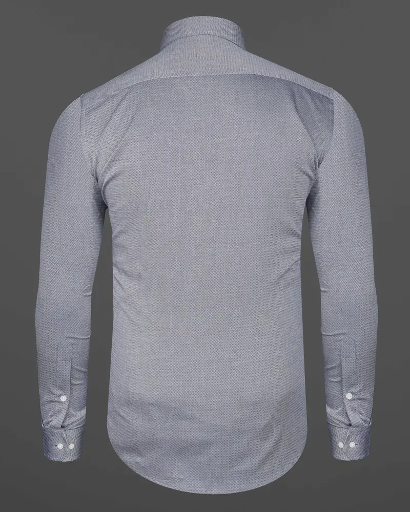 Spun Pearl Silver Dobby Textured Premium Giza Cotton Shirt 6