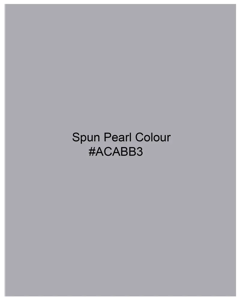 Spun Pearl Silver Dobby Textured Premium Giza Cotton Shirt 8