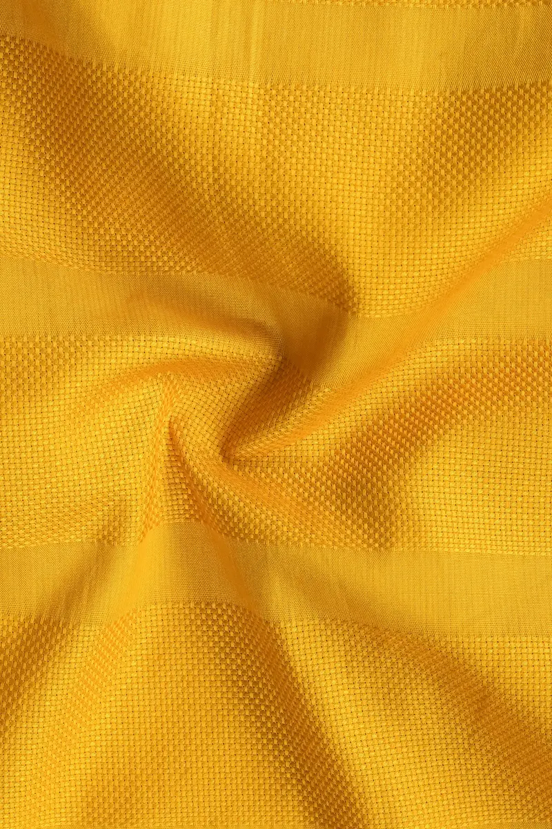 Squash Yellow Dobby Textured Premium Cotton Shirt 2