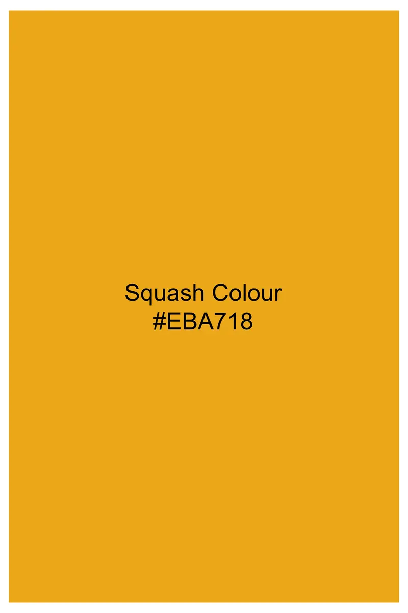 Squash Yellow Dobby Textured Premium Cotton Shirt 8