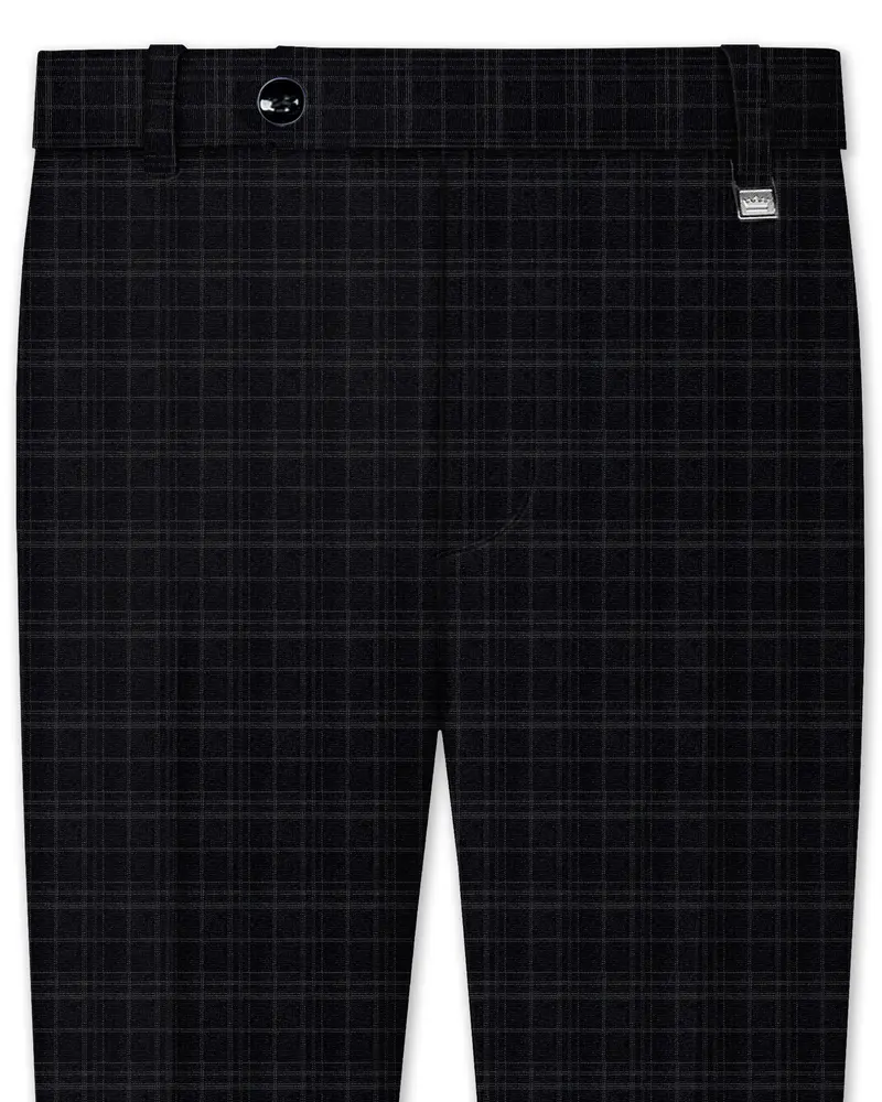Star Dust And Shark Grey Plaid Wool Rich Pant 1