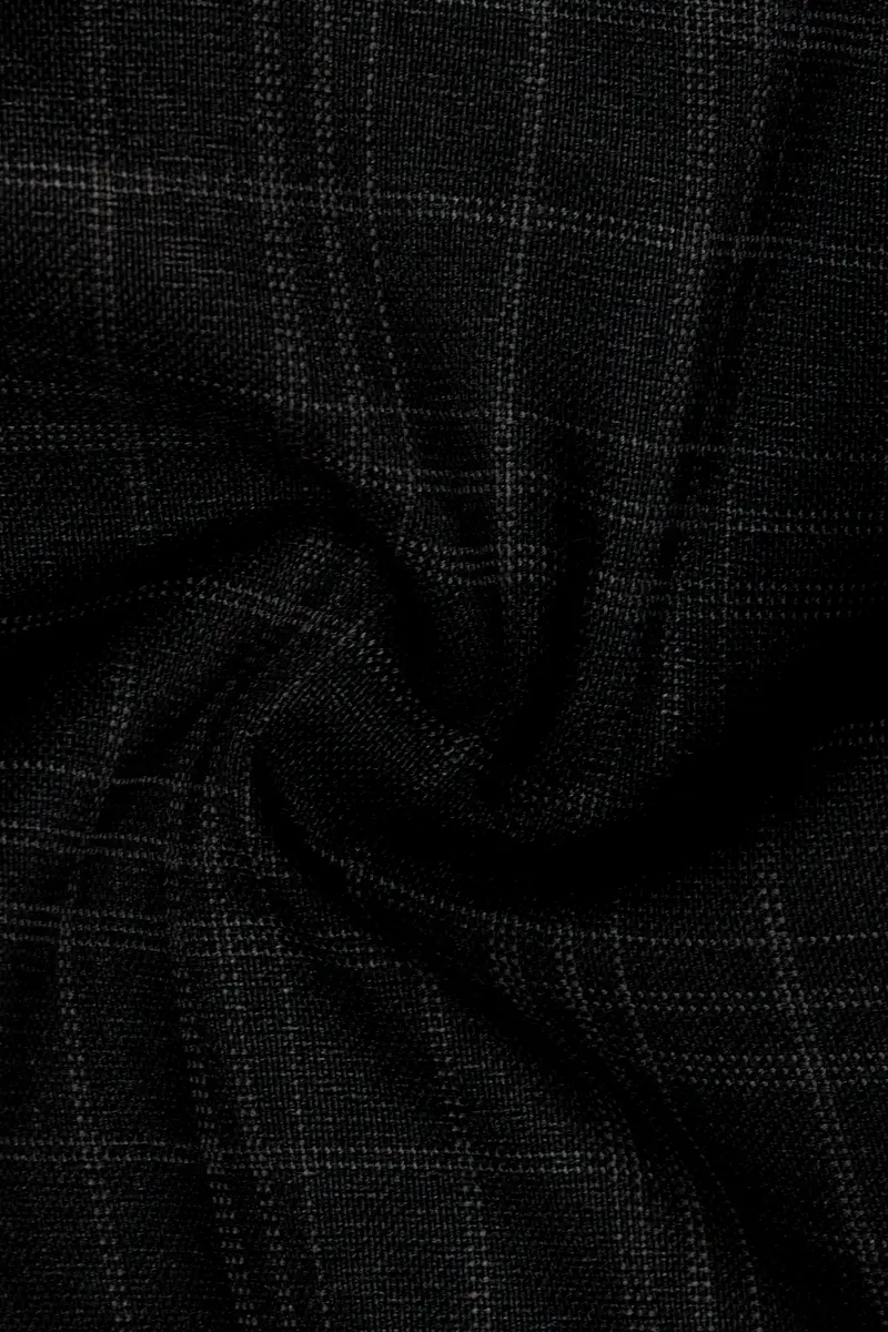 Star Dust And Shark Grey Plaid Wool Rich Waistcoat 3