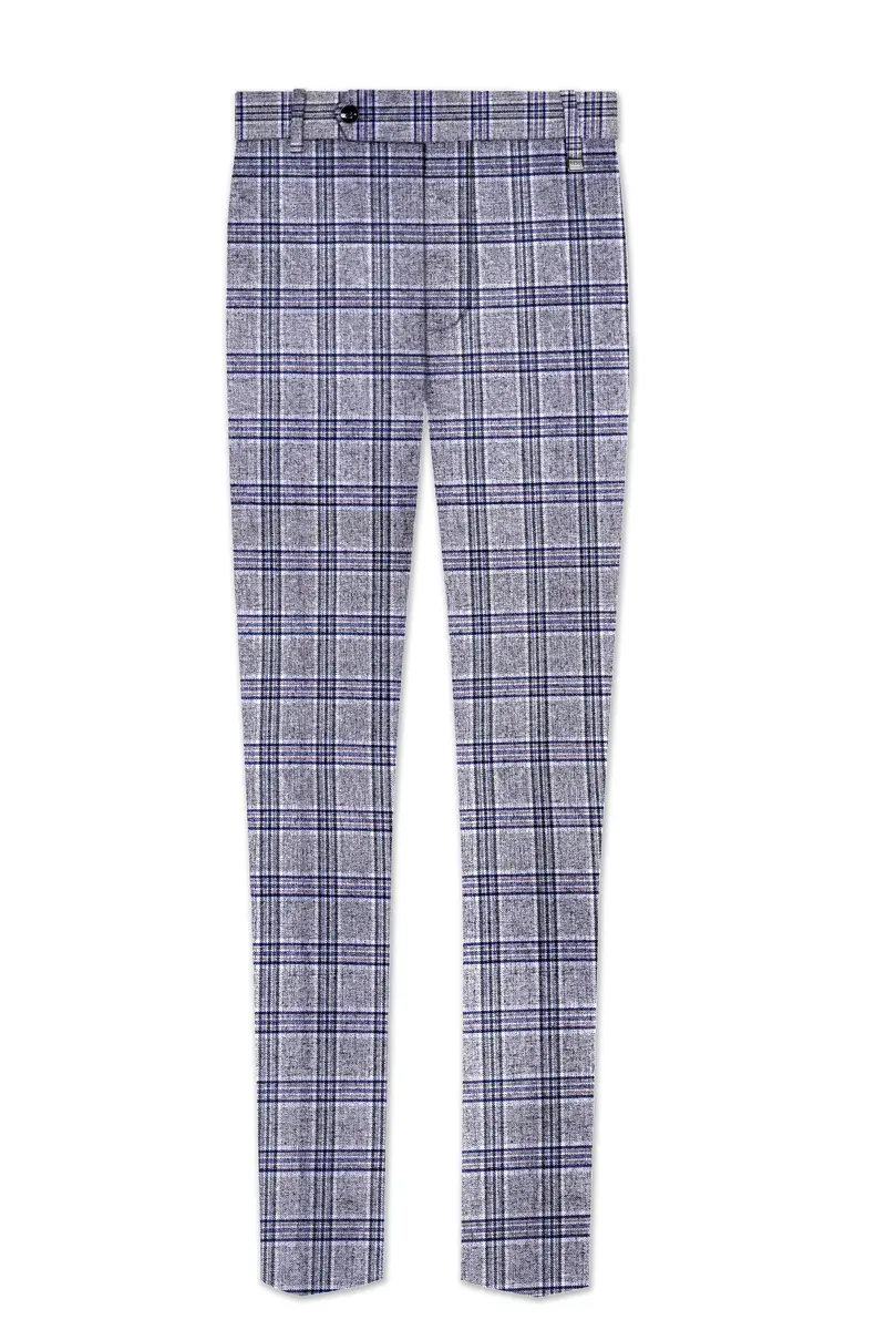 Stardust Gray With Martinique Blue Plaid Pant 2
