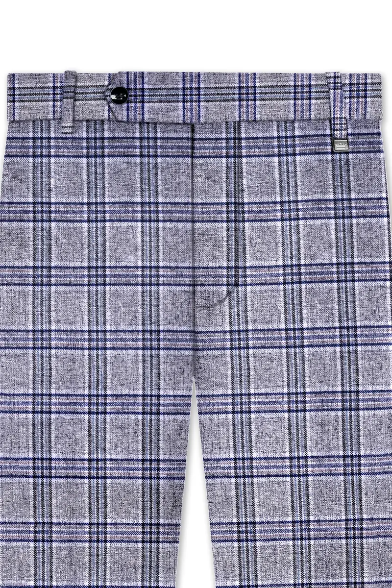 Stardust Gray With Martinique Blue Plaid Pant 4