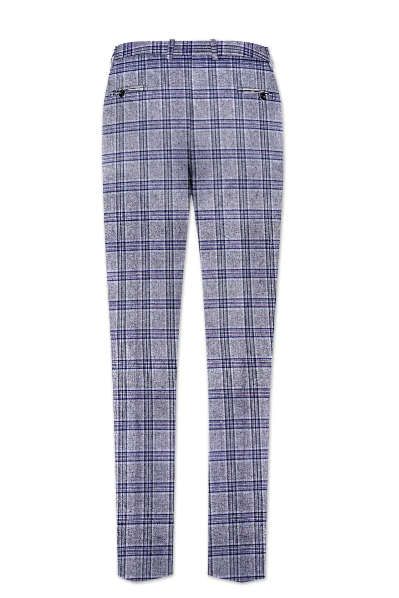 Stardust Gray With Martinique Blue Plaid Pant 5
