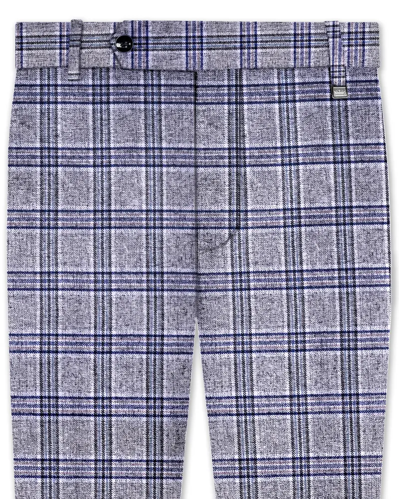 Stardust Gray With Martinique Blue Plaid Pant 8