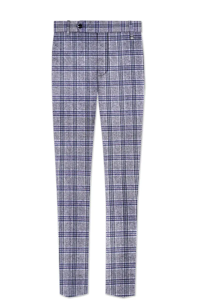 Stardust Gray With Martinique Blue Plaid Pant 9