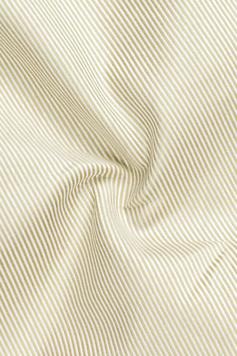 Stark Cream Pin Striped Twill Cotton Shirt 2