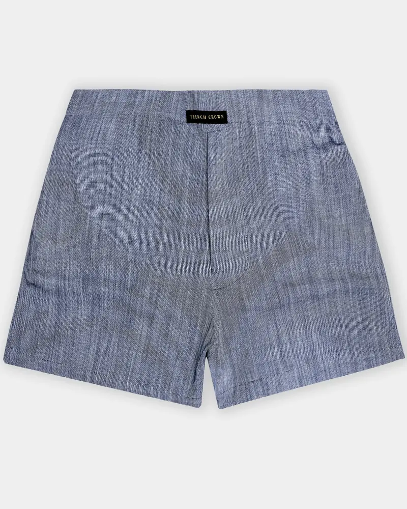 Steal Gray Solid Chambray Premium Cotton Boxer 1