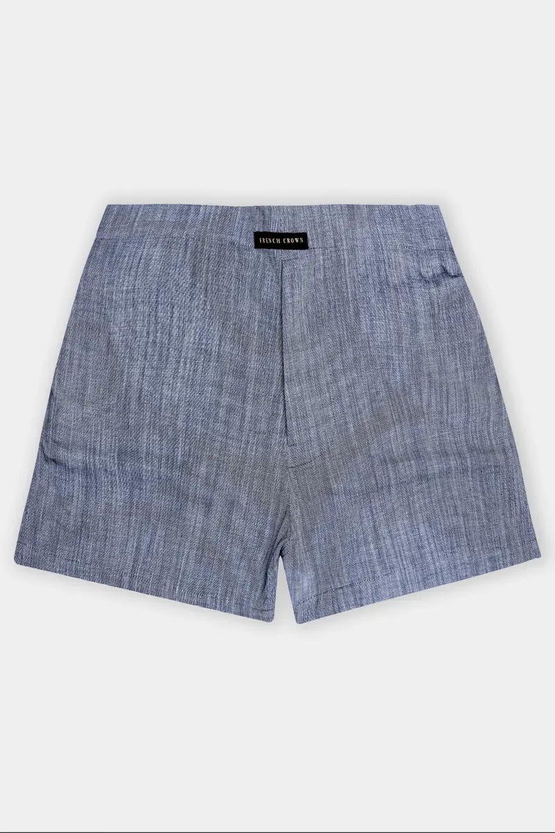 Steal Gray Solid Chambray Premium Cotton Boxer 2