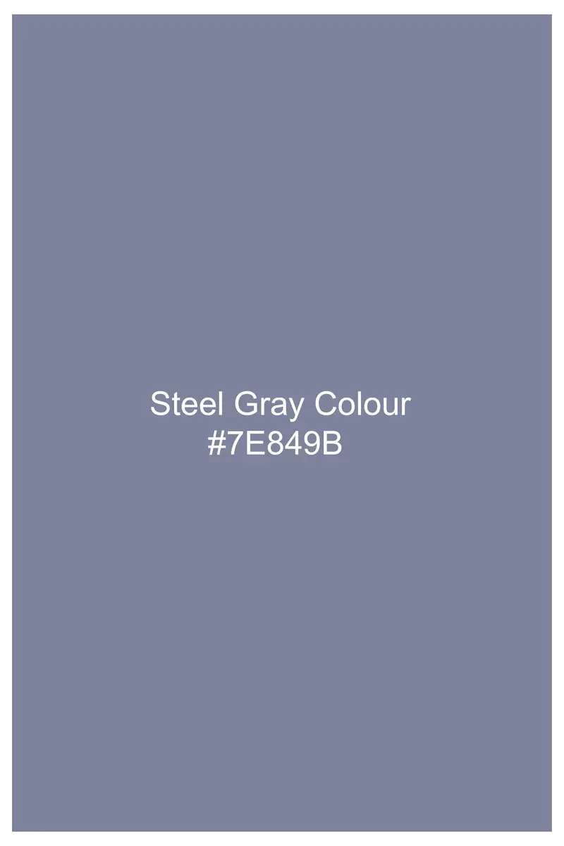 Steal Gray Solid Chambray Premium Cotton Boxer 7
