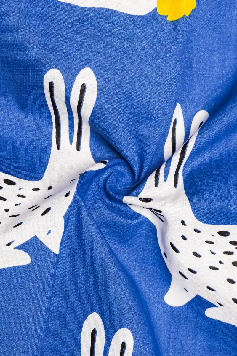 Steflora-Tory Blue Rabbit Printed Super Soft Premium Cotton Casual Shirt 3
